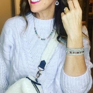 Stella & Dot - Faux Shearling Organizational Crossbody with Matching Strap